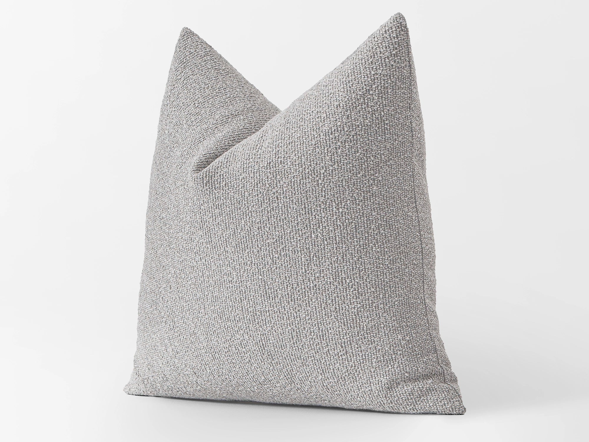 Light Gray Textured Boucle Pillow Cover