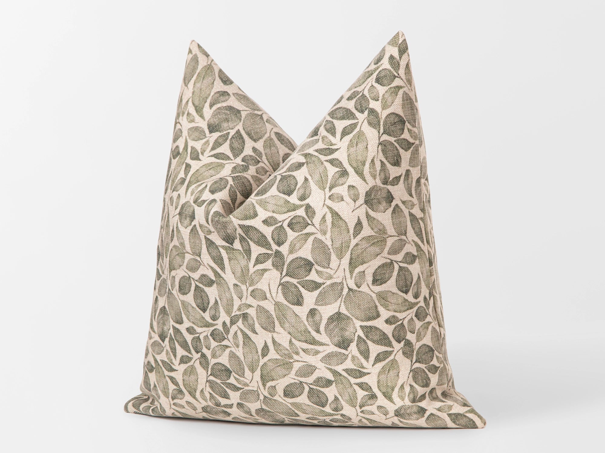 Neutral Green Botanical Pillow Cover