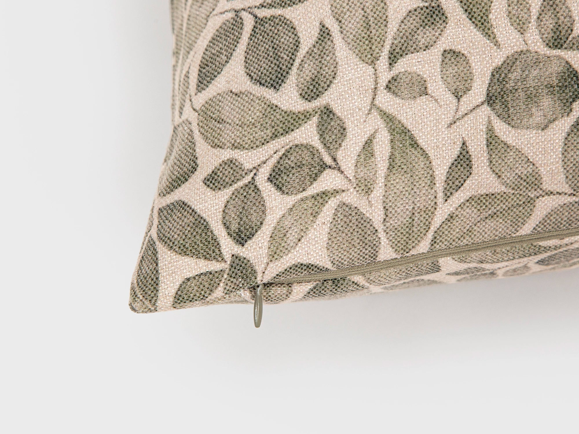 Neutral Green Botanical Pillow Cover
