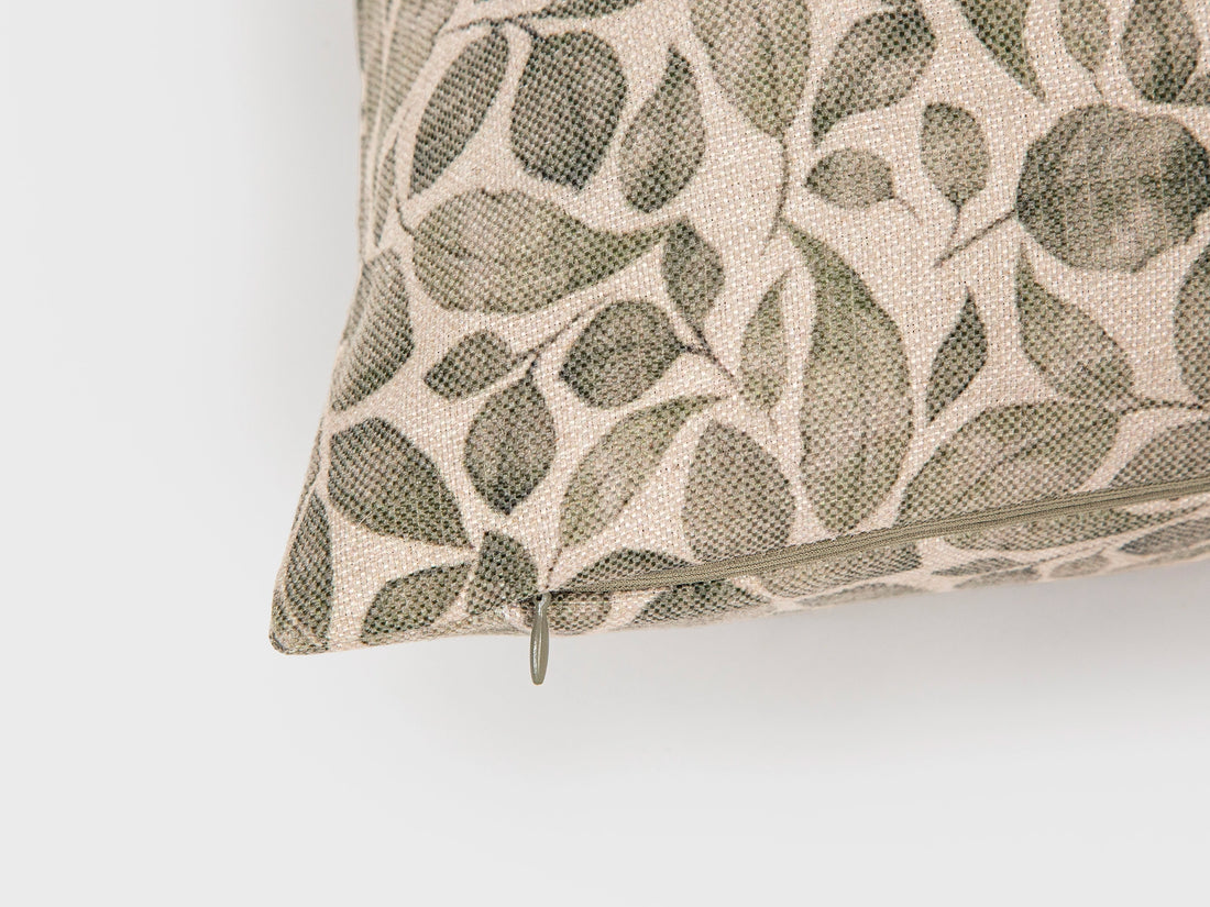 Neutral Green Botanical Pillow Cover
