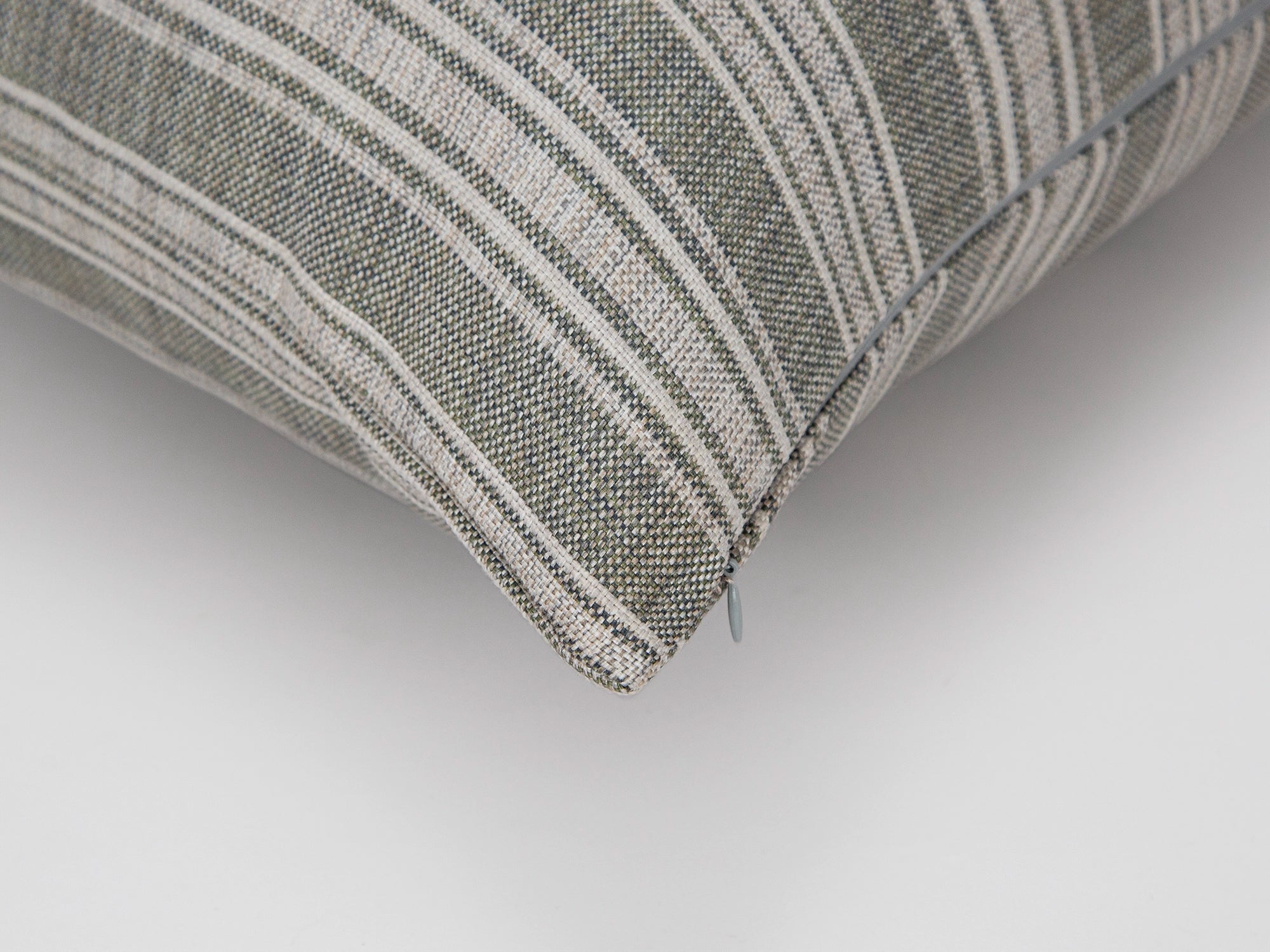 Neutral Green Stiped Linen Pillow Cover