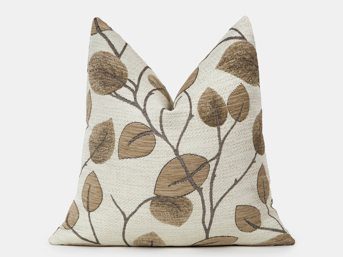 Neutral Mid-Century Botanical Pillow Cover