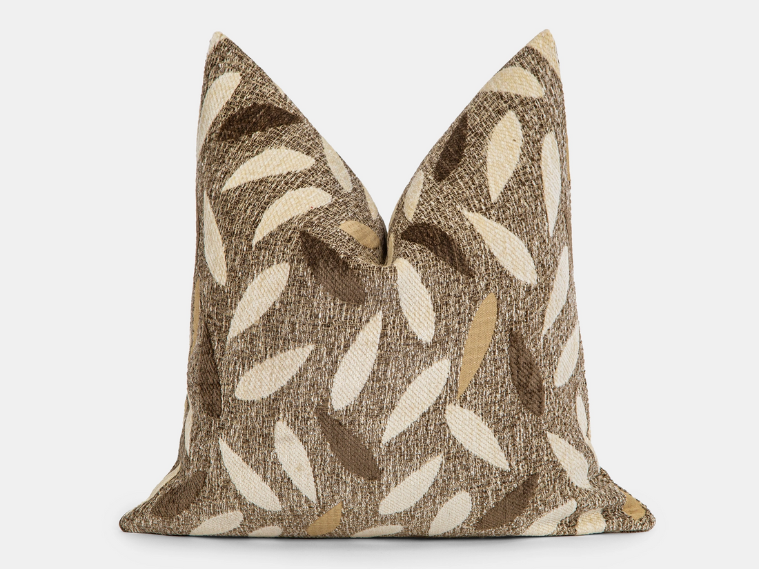 Neutral Mid-Century Botanical Pillow Cover