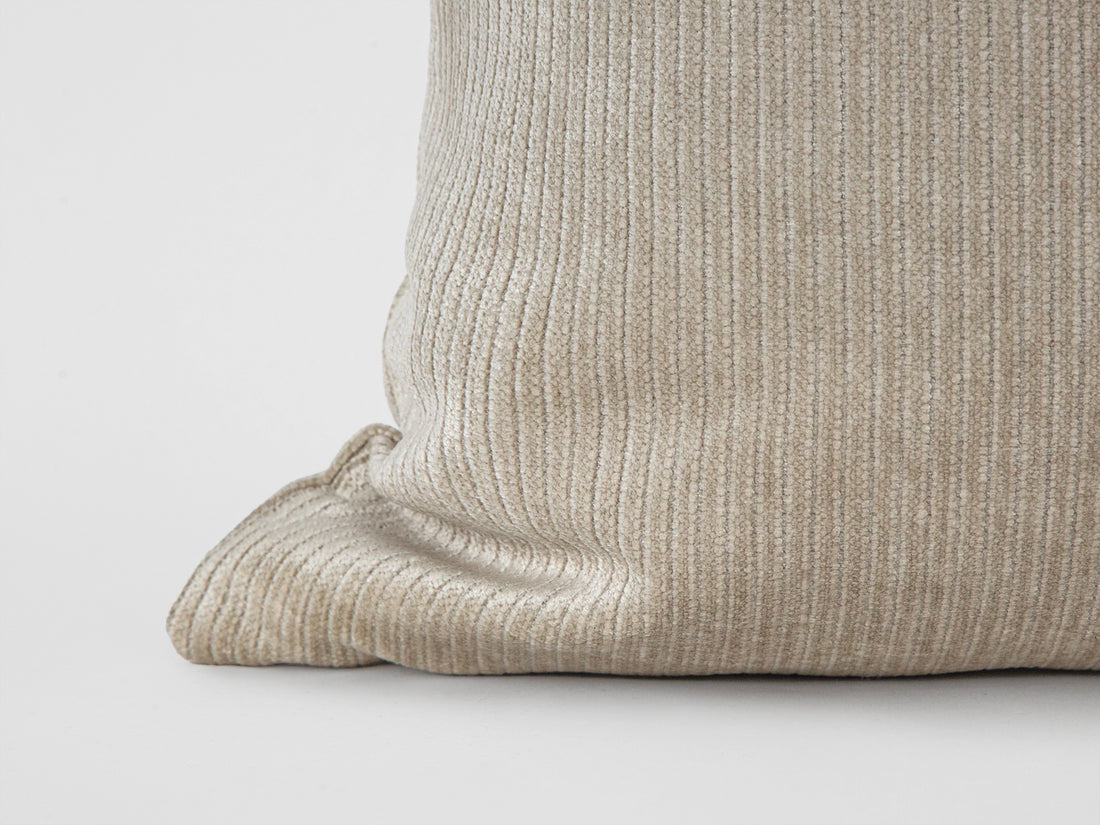 Neutral Beige Striped Pillow Cover