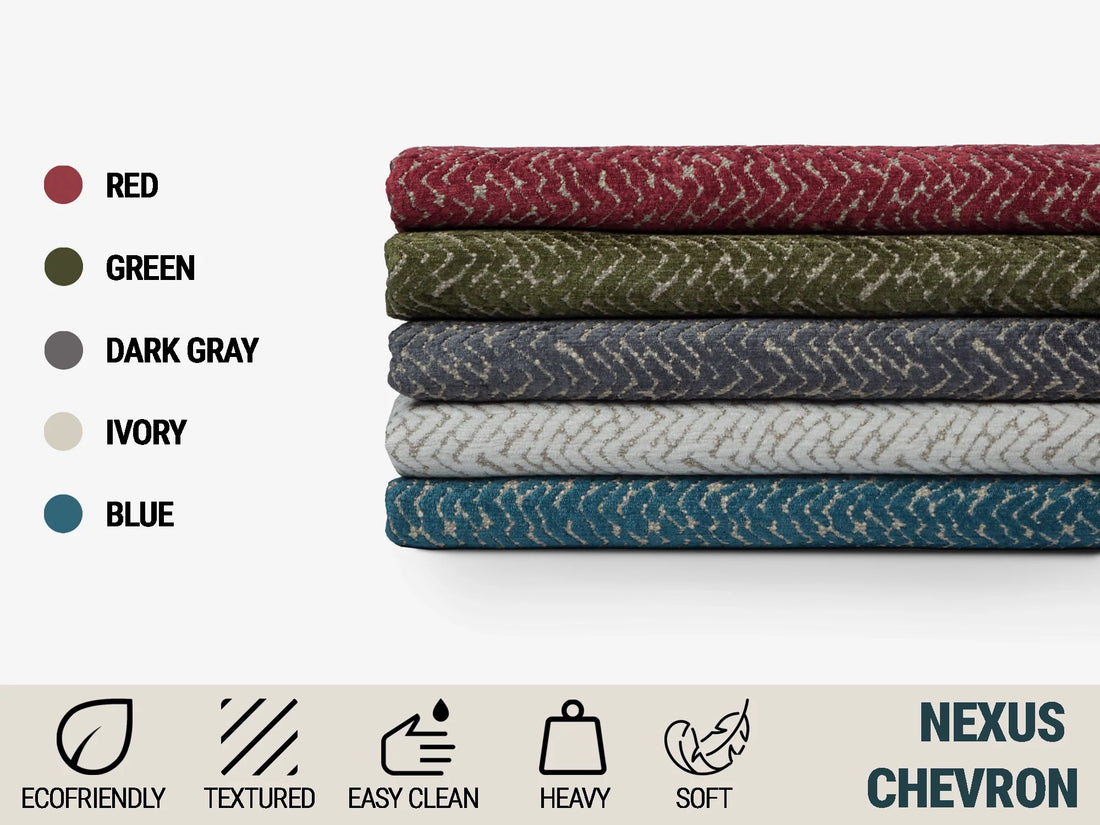 Ivory Chevron Upholstery Fabric - Nexus Chevron