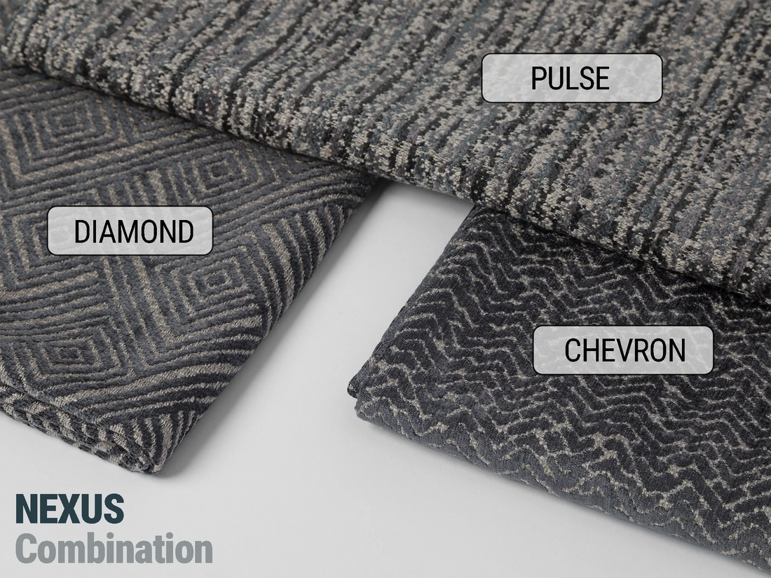 Dark Gray Geometric Upholstery Fabric – Nexus Diamond