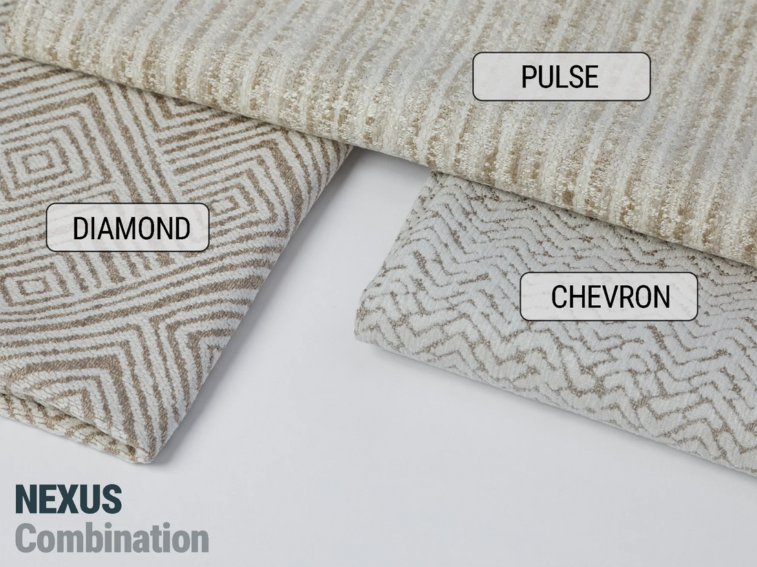 Ivory Chevron Upholstery Fabric - Nexus Chevron