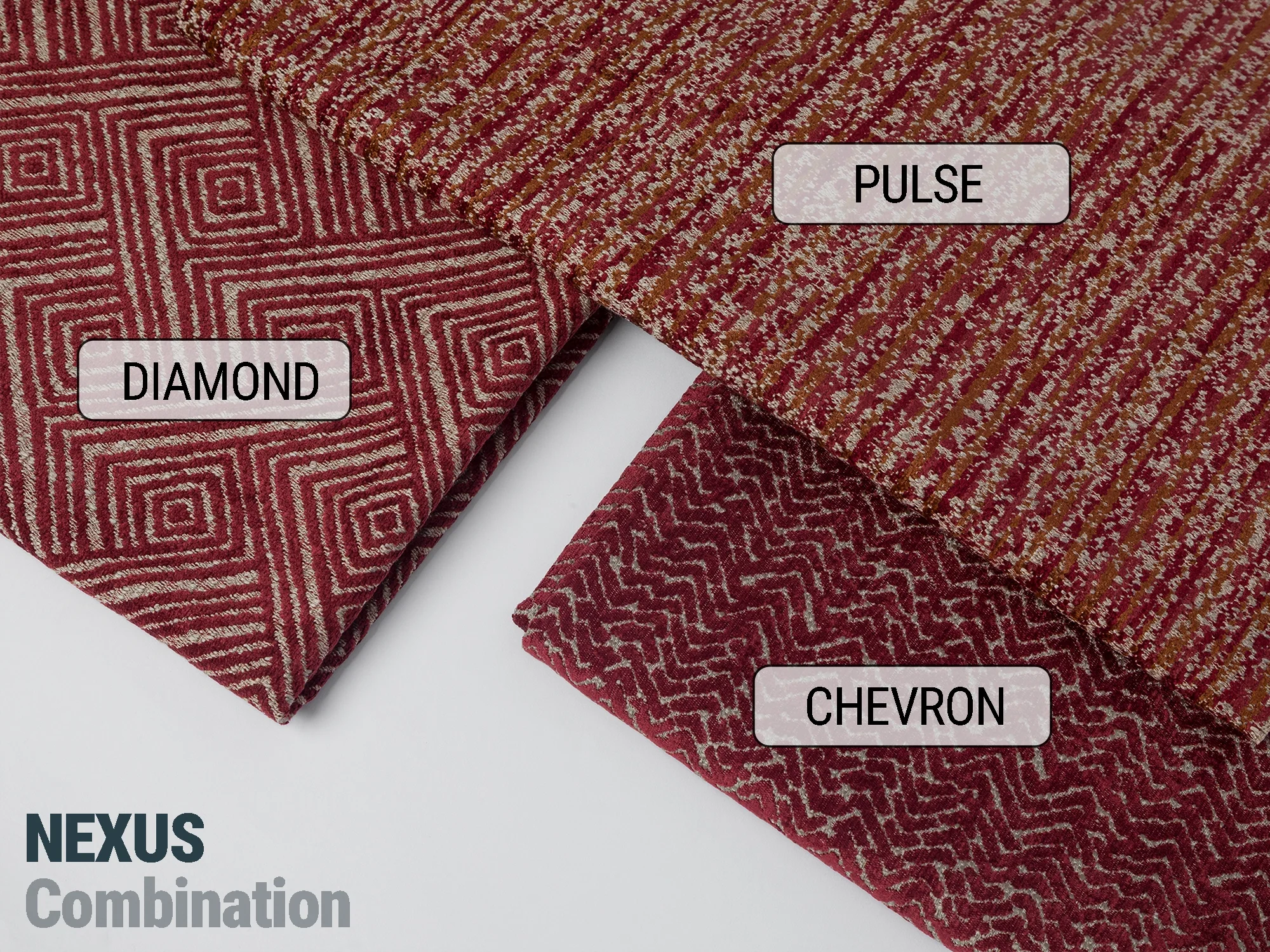 Red Chevron Upholstery Fabric - Nexus Chevron