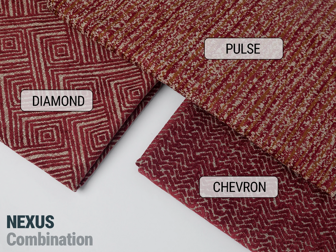 Red Chevron Upholstery Fabric - Nexus Chevron
