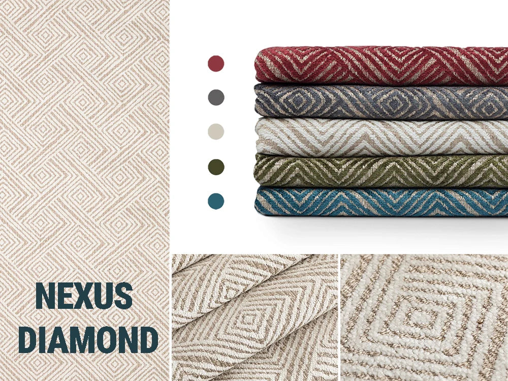 Textured Geometric Upholstery Fabrics | Nexus Diamond