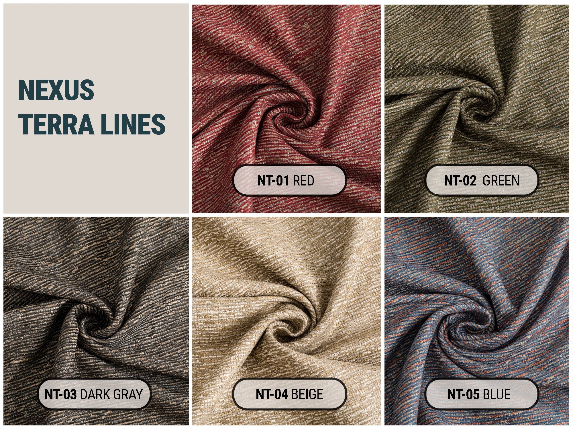 Striped Textured Upholstery Fabrics | Nexus Terra Lines