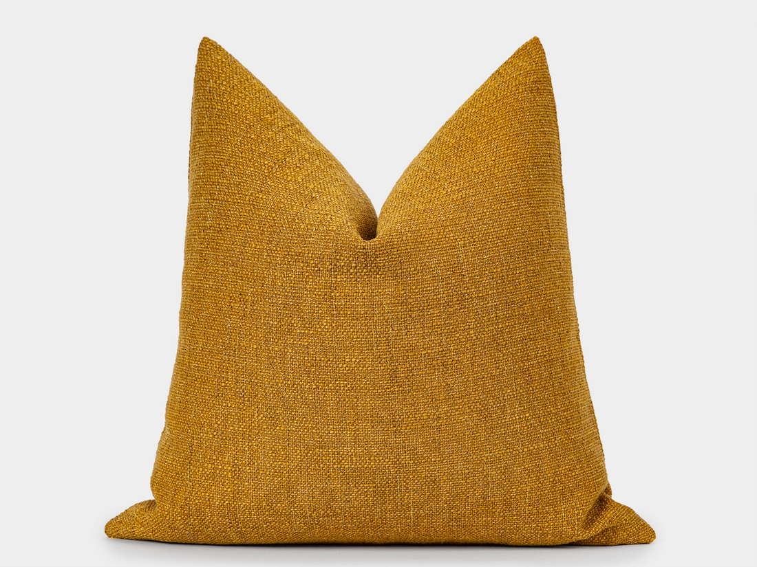 Ochre Linen Pillow Cover