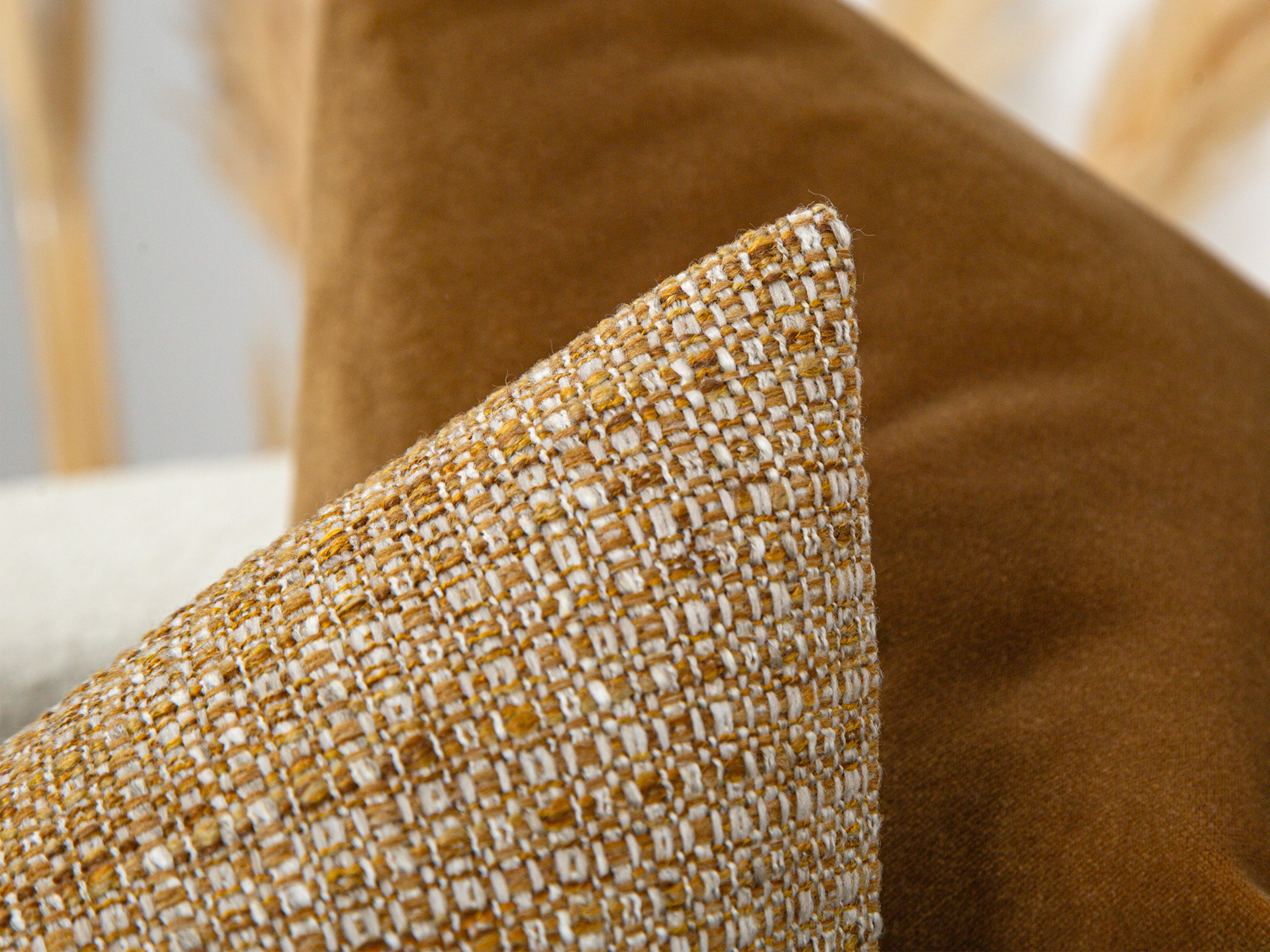 Golden Ochre Woven Pillow Cover