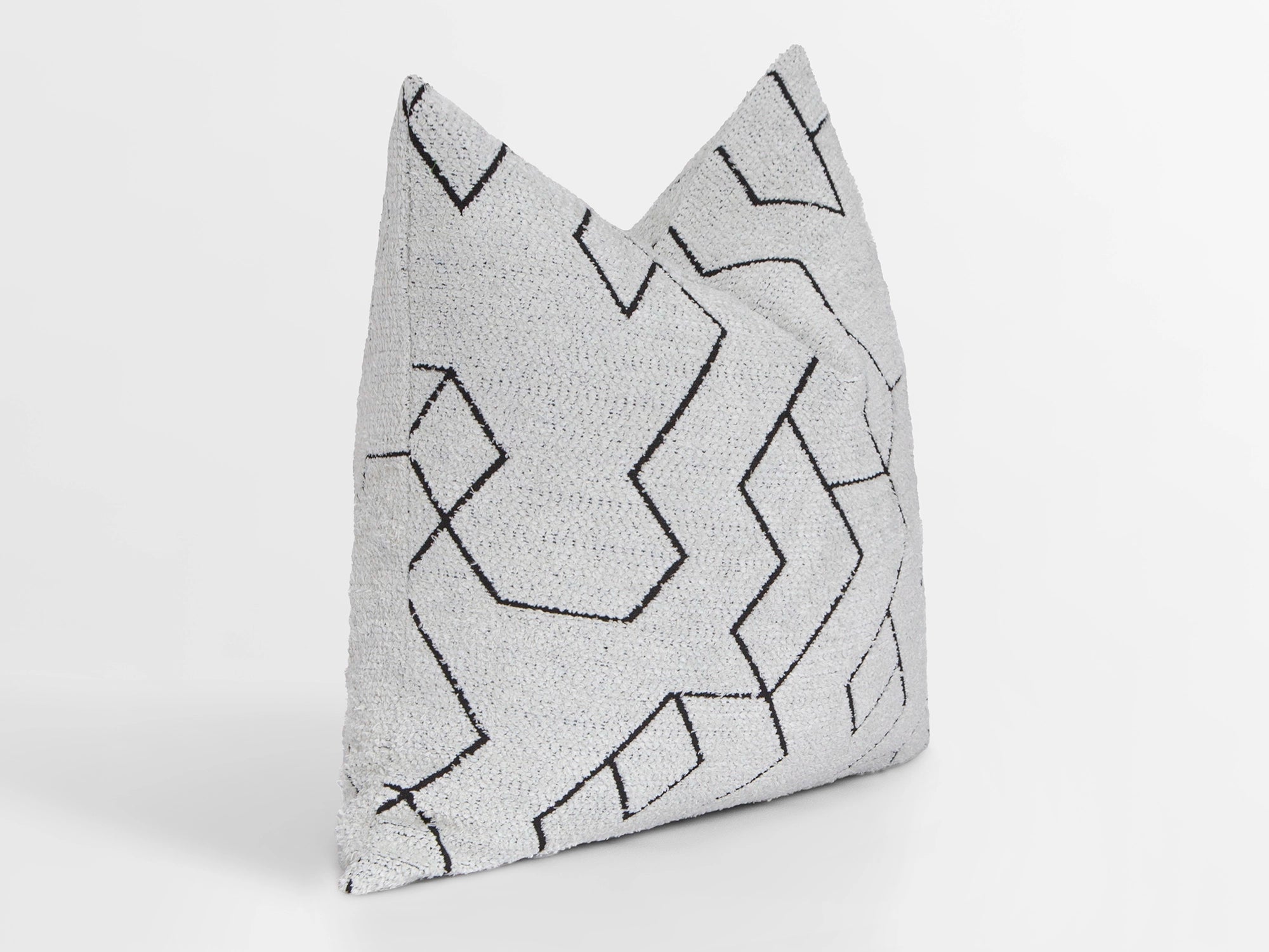 Off White and Black Geometric Pillow Cover
