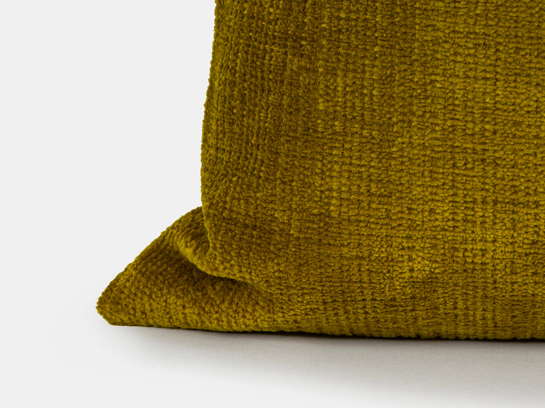 Oil Green Textured Pillow Cover