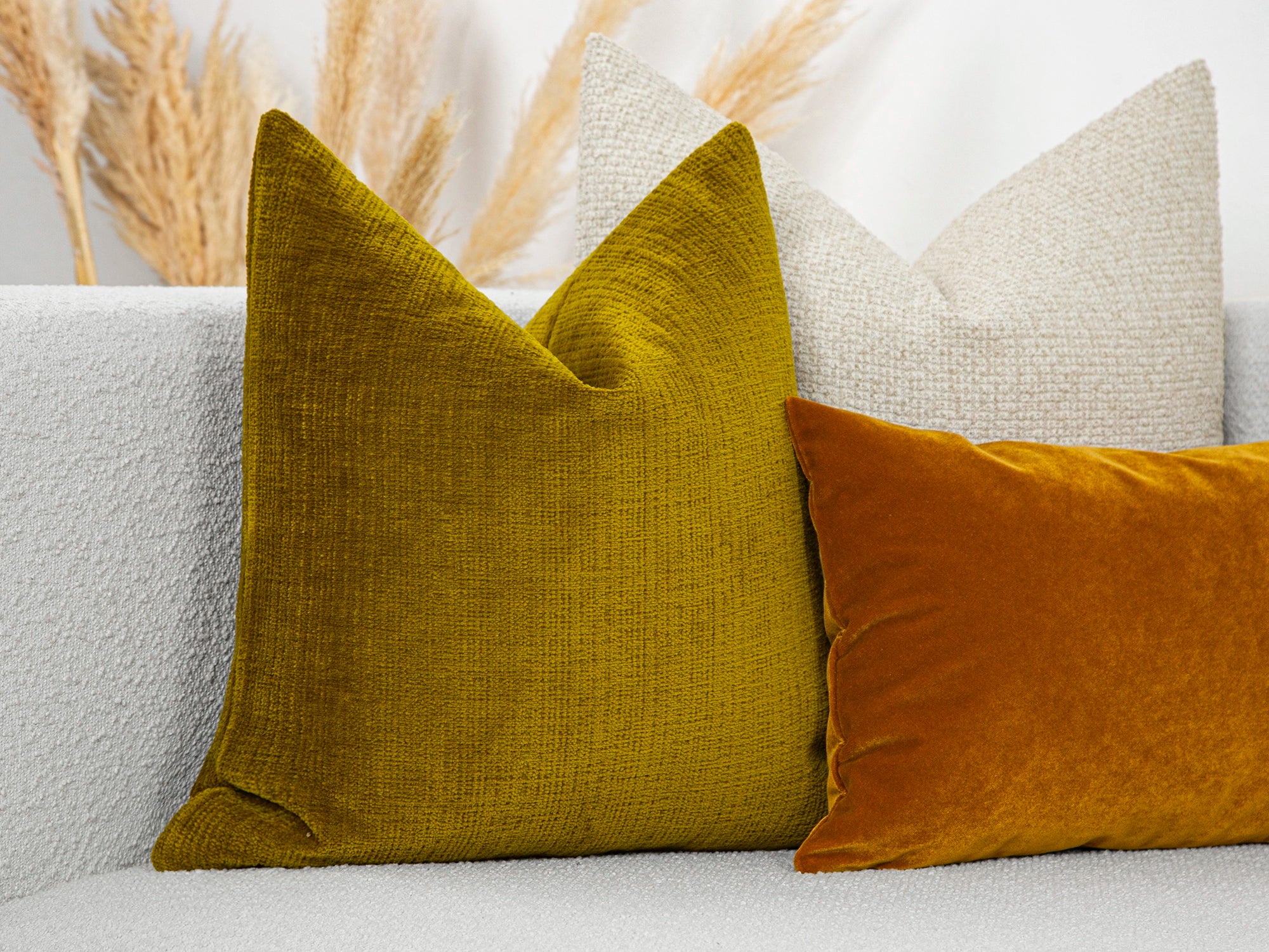 Oil Green Textured Pillow Cover