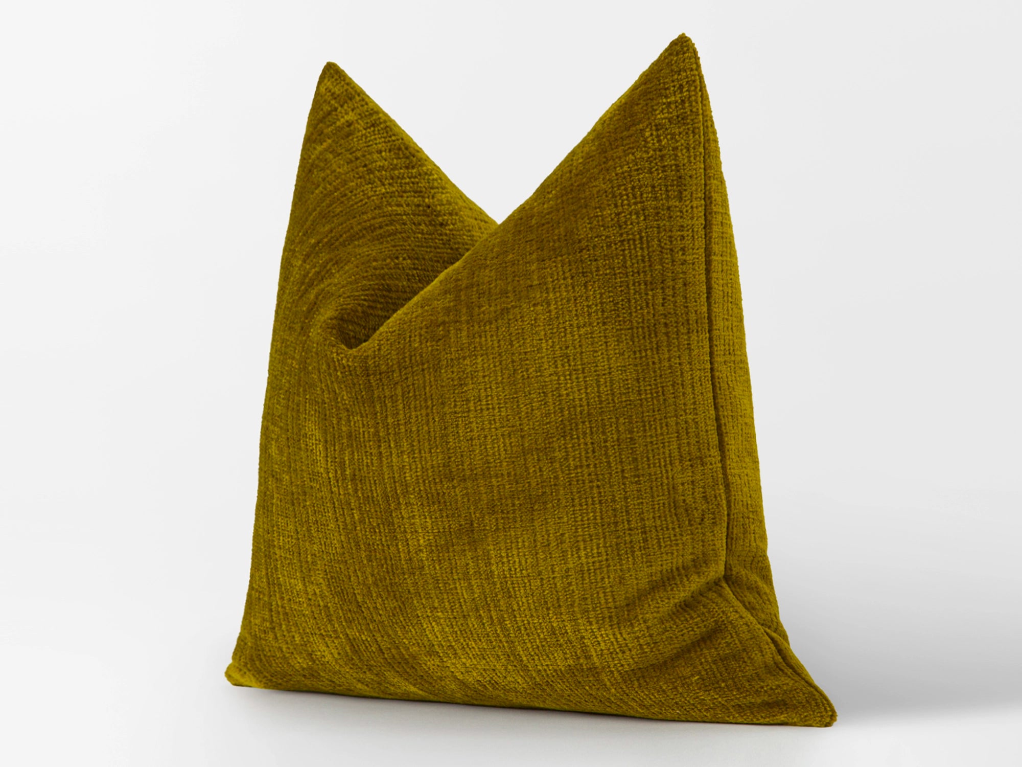 Oil Green Textured Pillow Cover