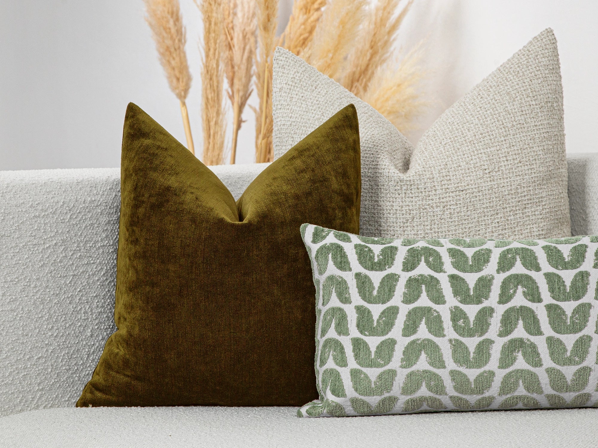 Oil Green Woven Pillow Cover - Lustre