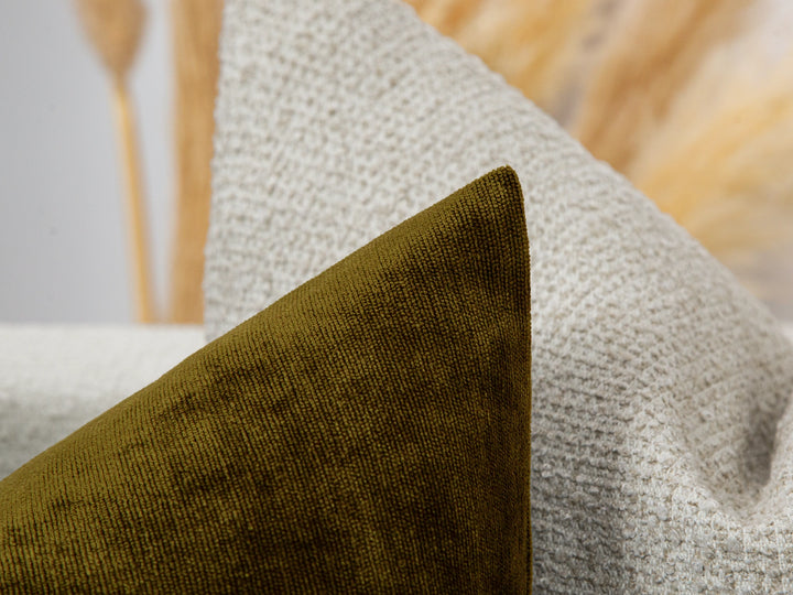 Oil Green Woven Pillow Cover - Lustre