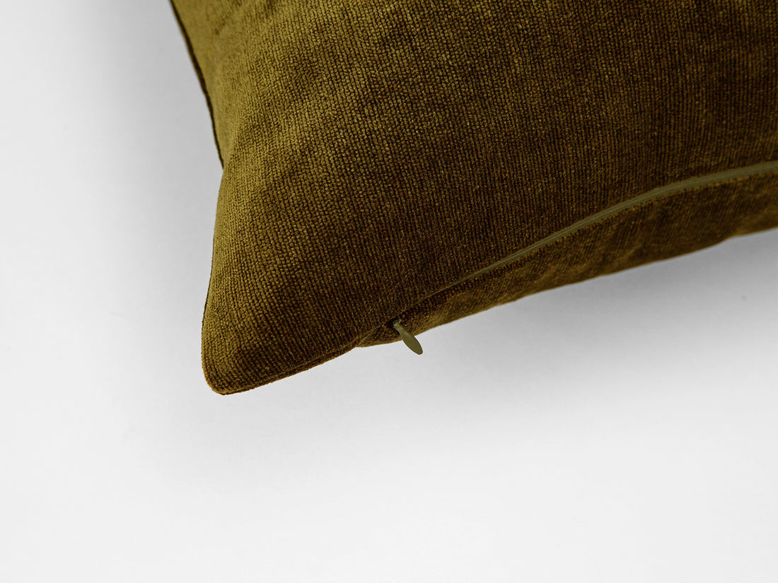 Oil Green Woven Pillow Cover - Lustre