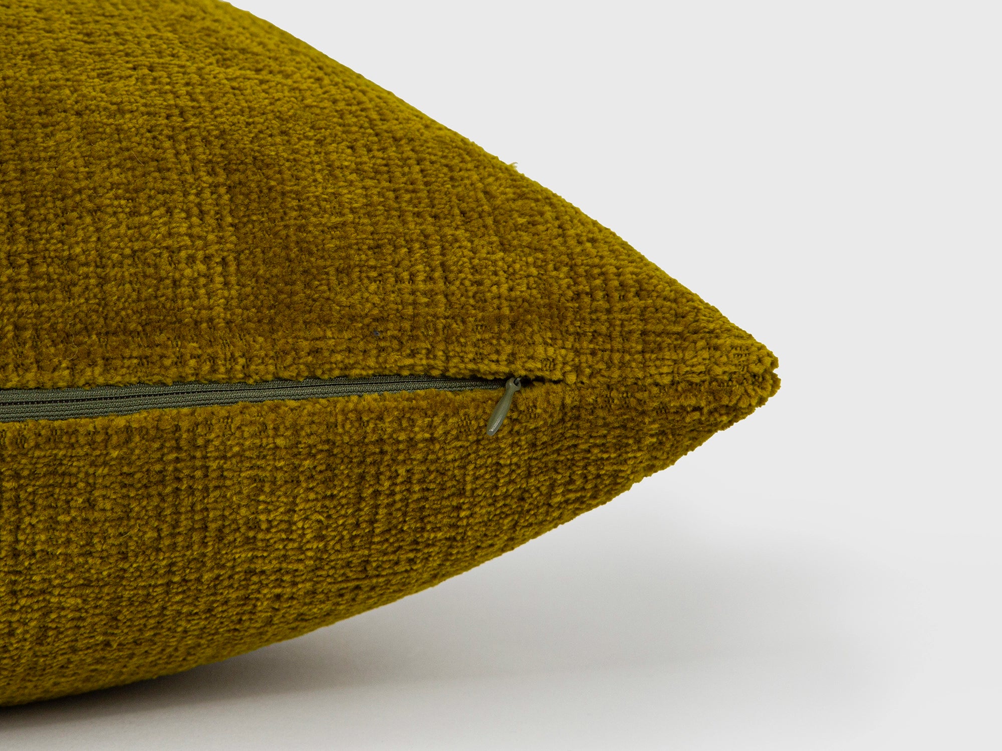 Oil Green Textured Pillow Cover