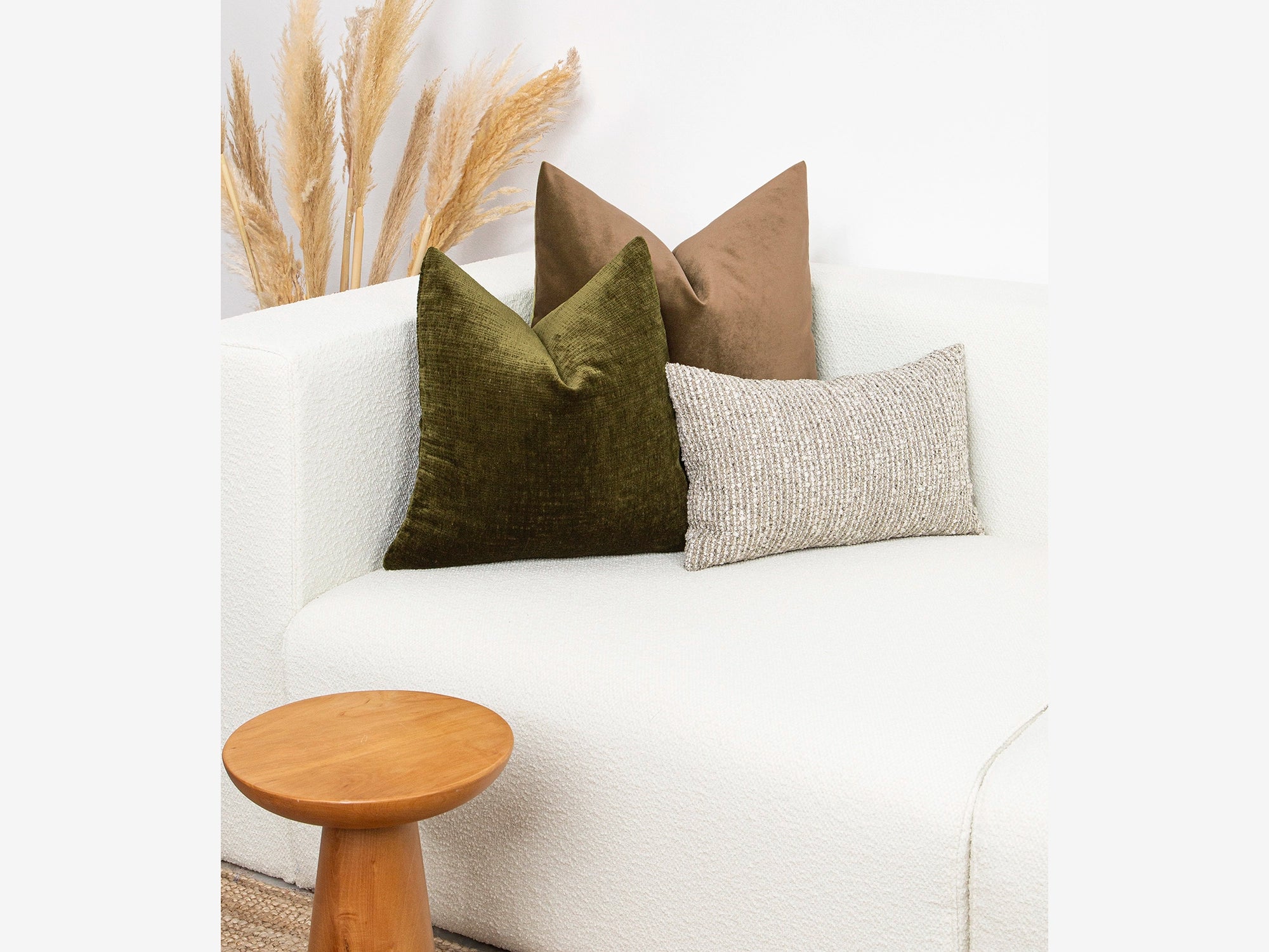Olive Green Soft Textured Pillow Cover