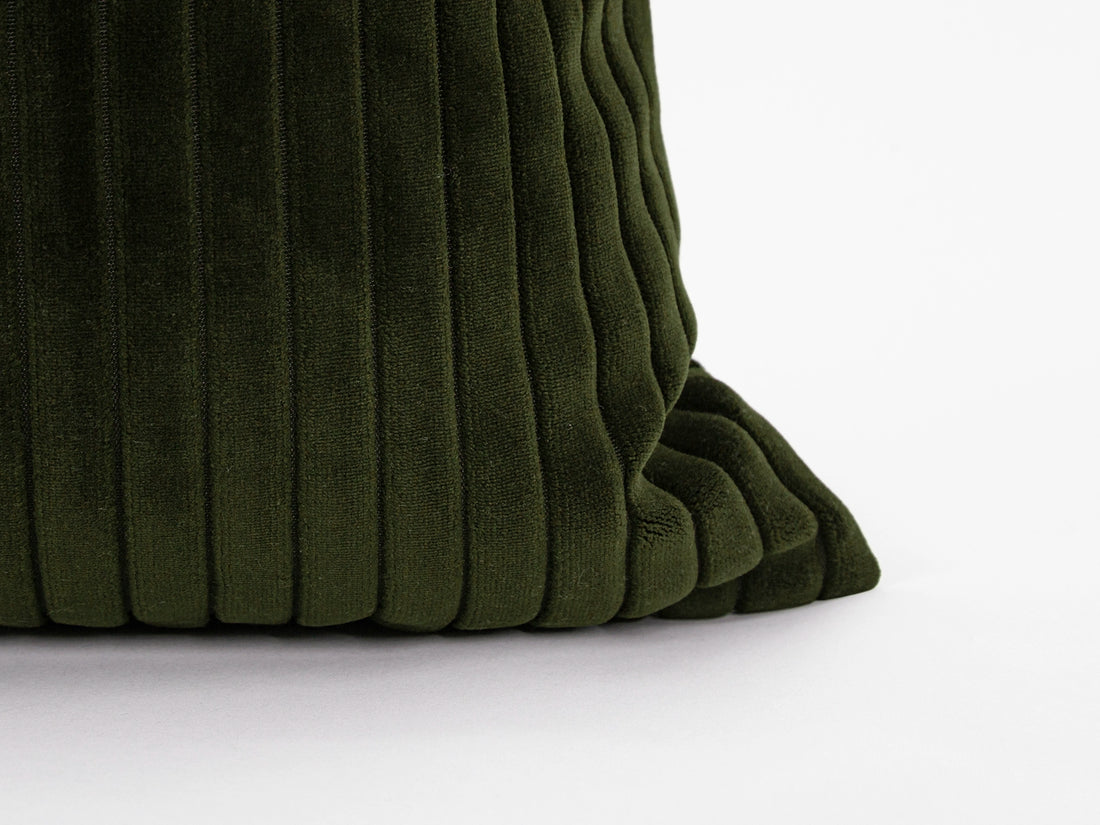 Dark Olive Corduroy Velvet Pillow Cover