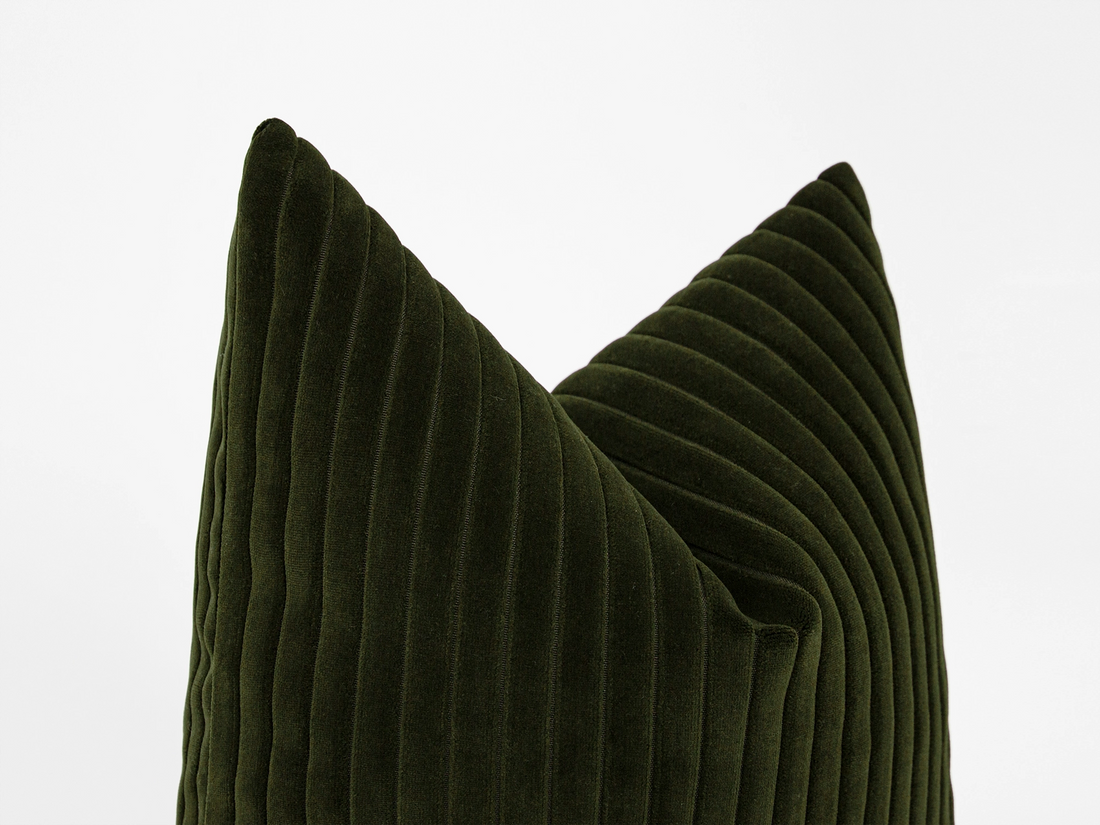 Dark Olive Corduroy Velvet Pillow Cover