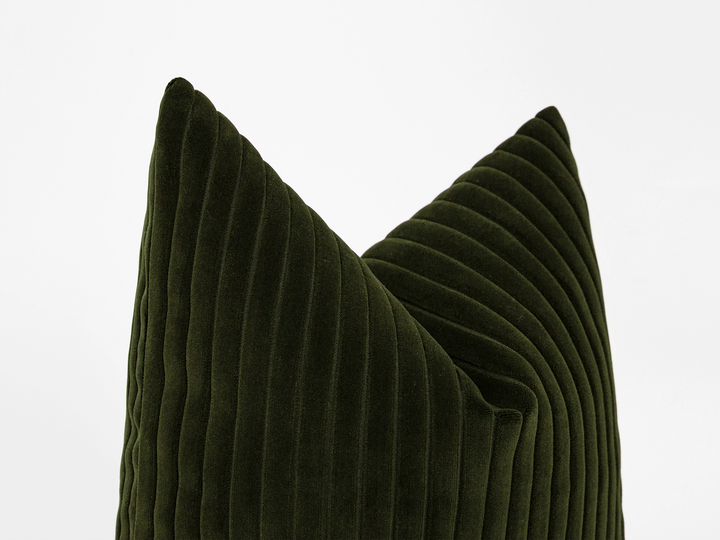 Dark Olive Corduroy Velvet Pillow Cover