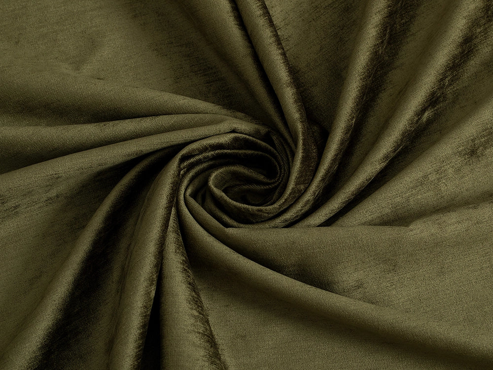 Olive Green Silky Upholstery Fabric - Silkha