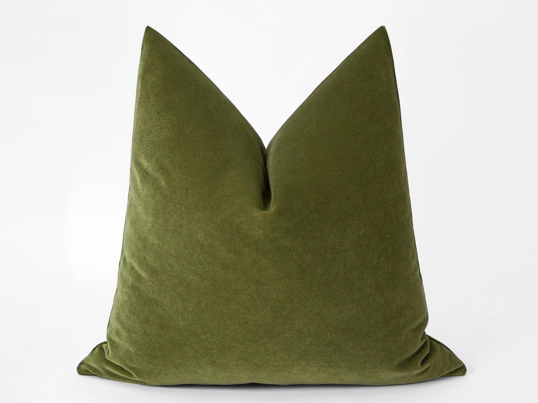 Olive Green Velvet Pillow Cover