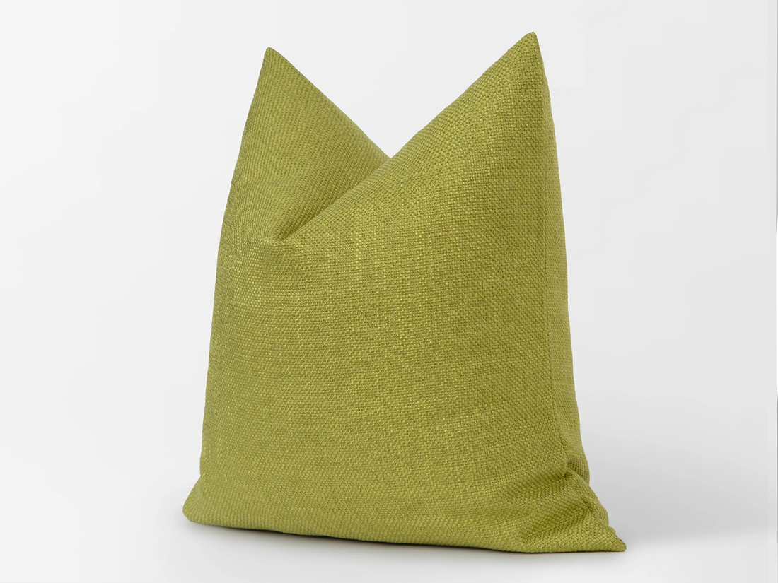 Olive Lime Linen Pillow Cover