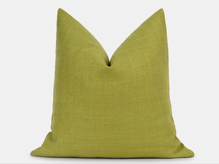 Olive Lime Linen Pillow Cover