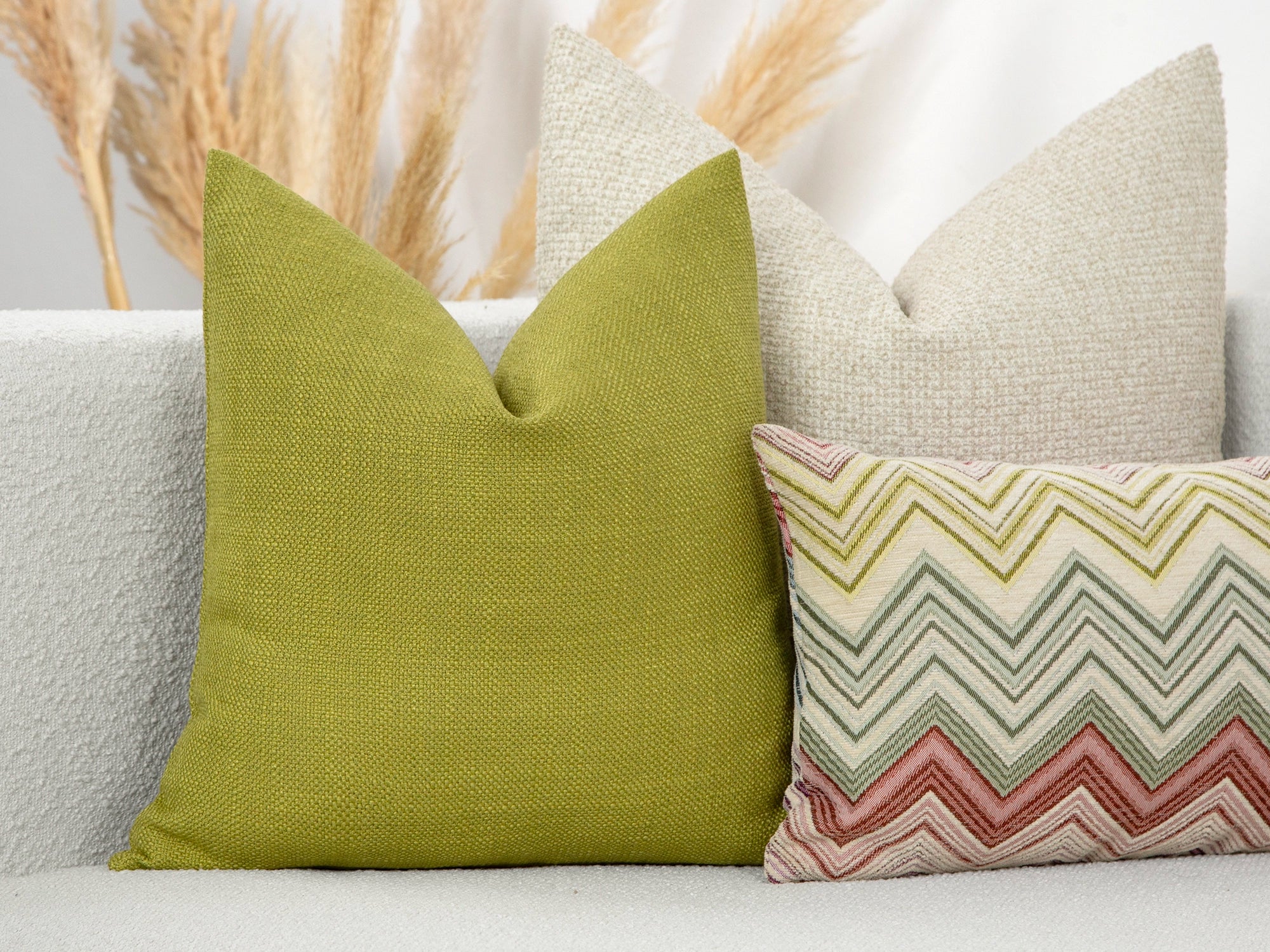 Olive Lime Linen Pillow Cover
