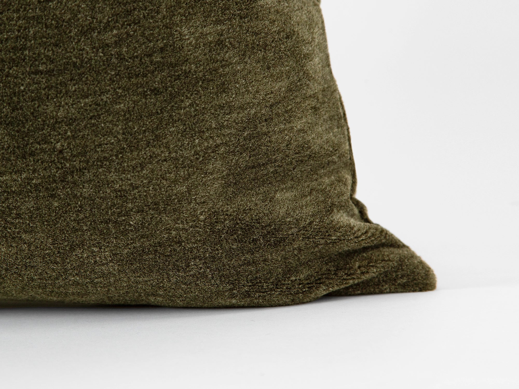 Olive Mohair Velvet Pillow Cover
