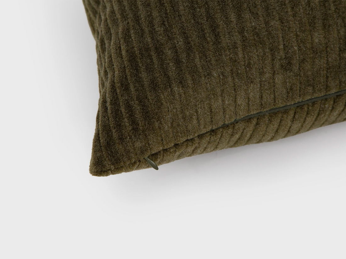 Olive Corduroy Mohair Velvet Pillow Cover