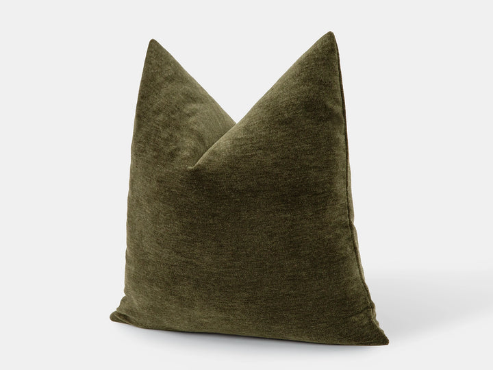 Olive Mohair Velvet Pillow Cover