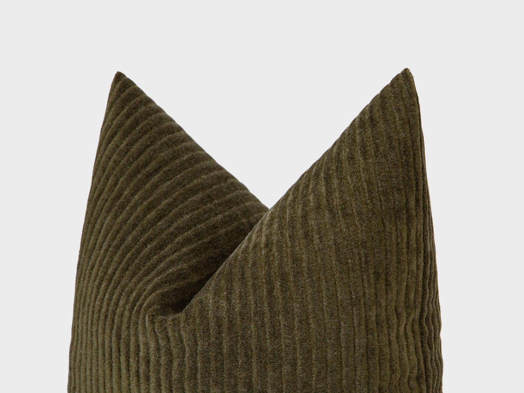 Olive Corduroy Mohair Velvet Pillow Cover