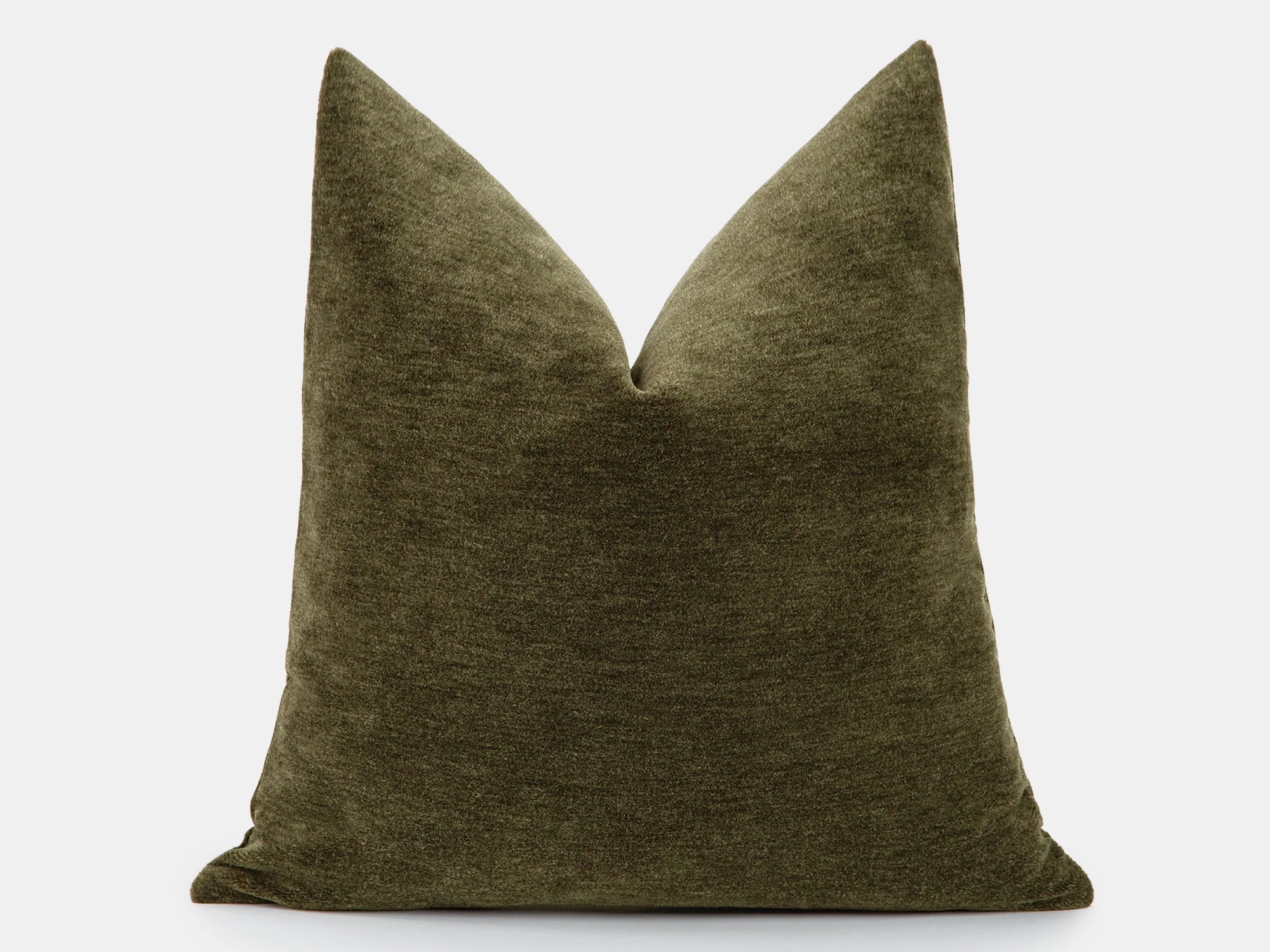 Olive Mohair Velvet Pillow Cover
