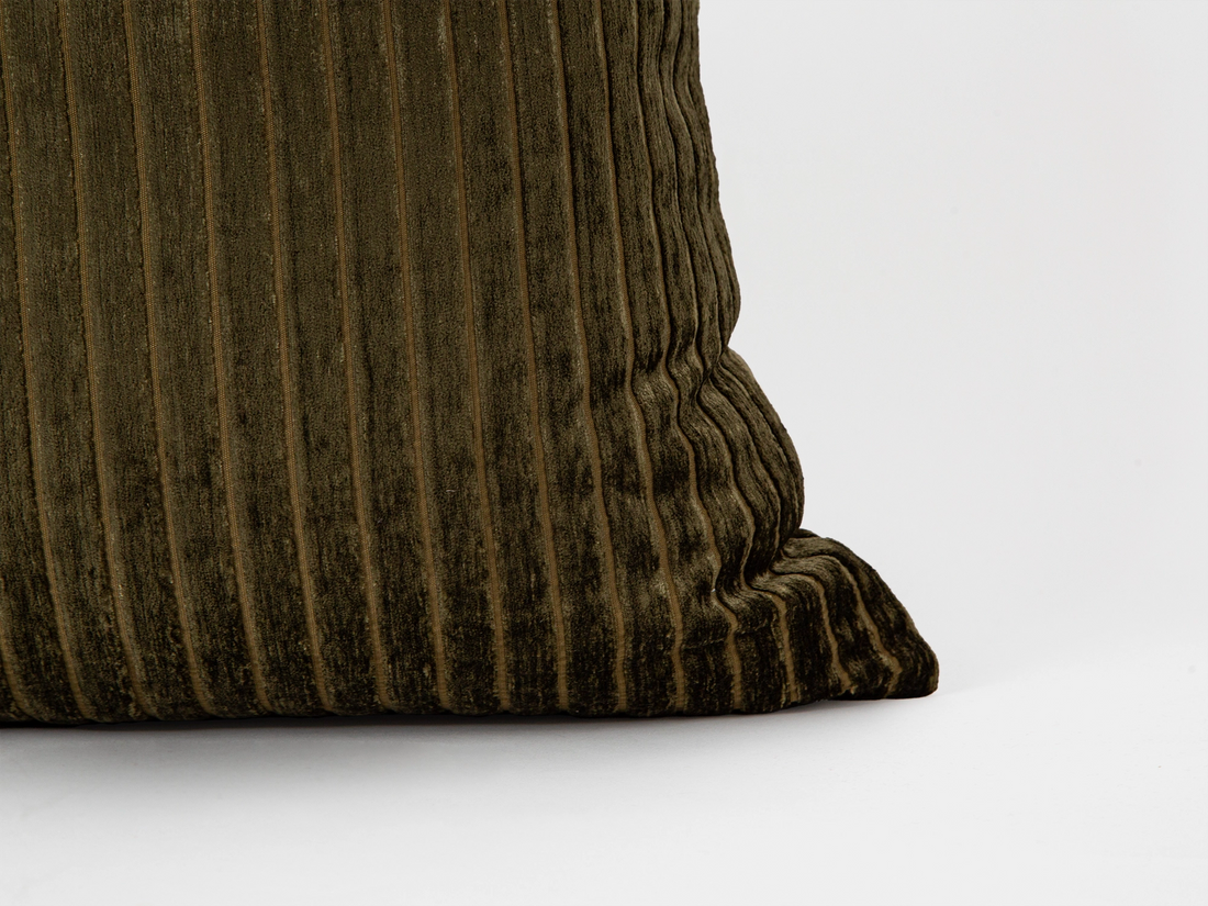 Dark Olive Shiny Velvet Pillow Cover