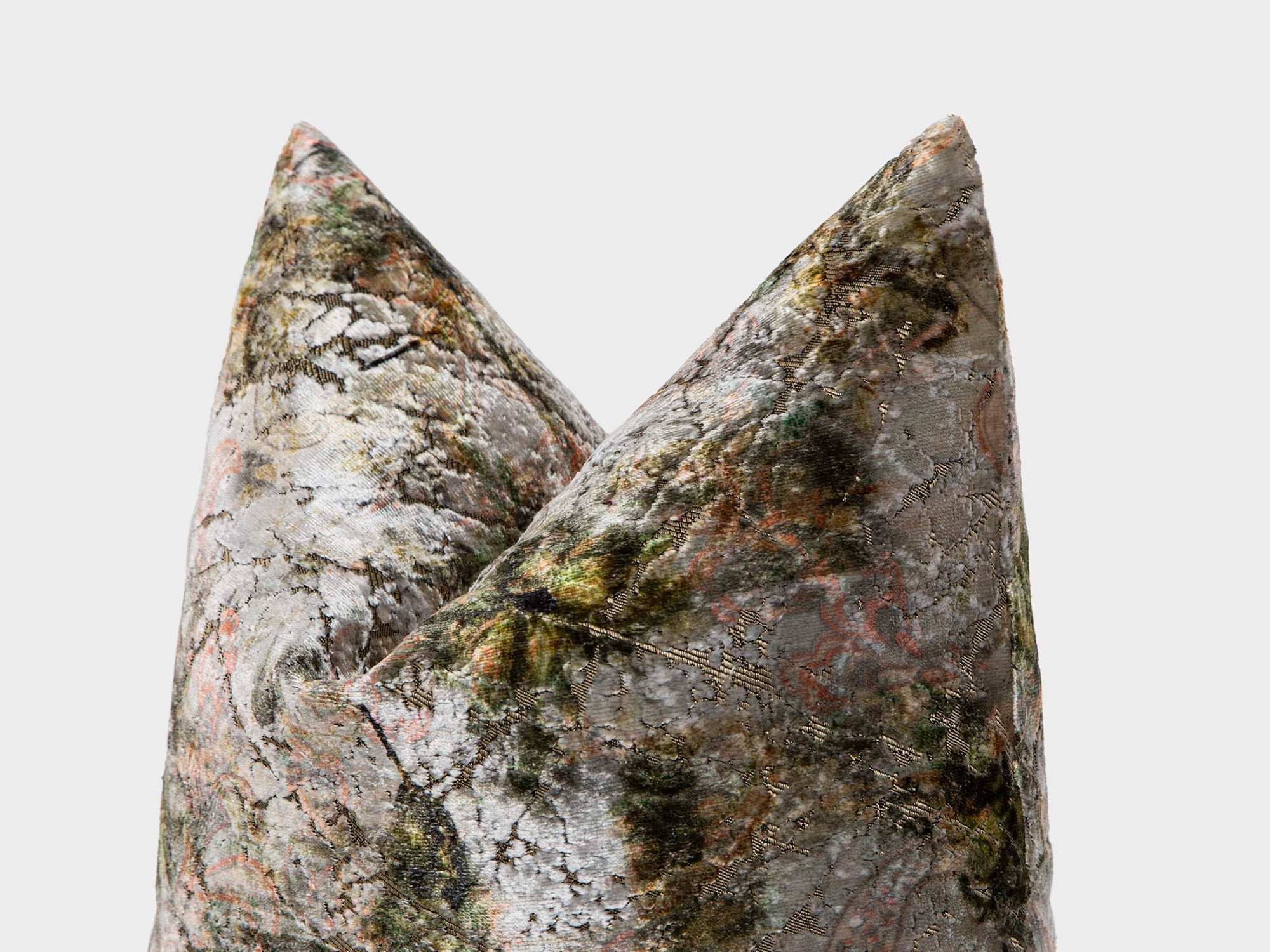 Antique Olive Watercolor Velvet Pillow Cover