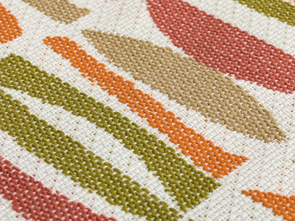 Orange Geometric Outdoor Upholstery Fabric