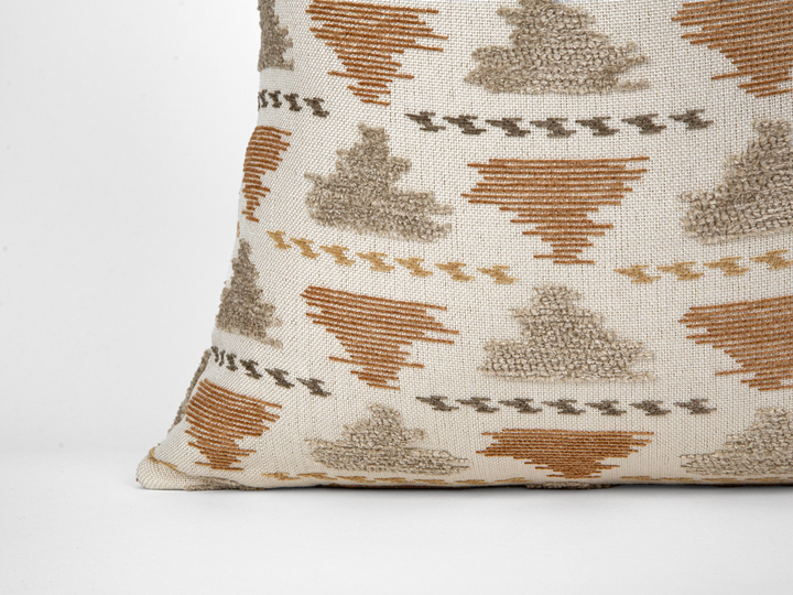 Dusty Orange Textured Geometric Pillow Cover