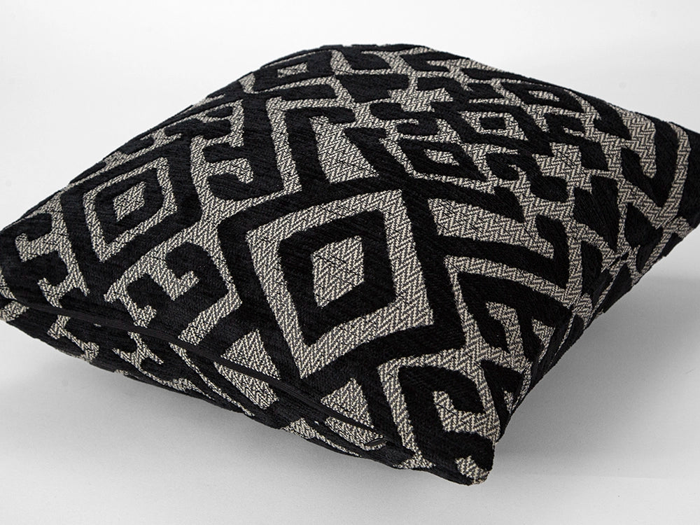 Black and Gray Textured Pillow Cover