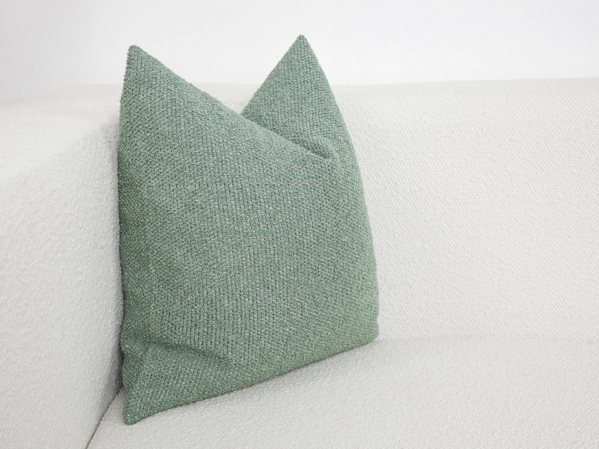 Mint Green Boucle Pillow Cover