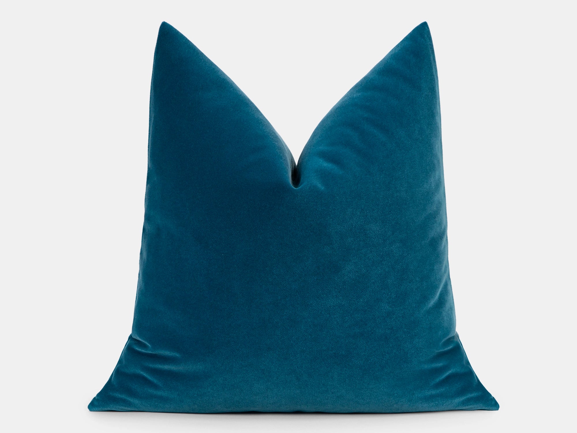 Peacock Blue Velvet Pillow Cover