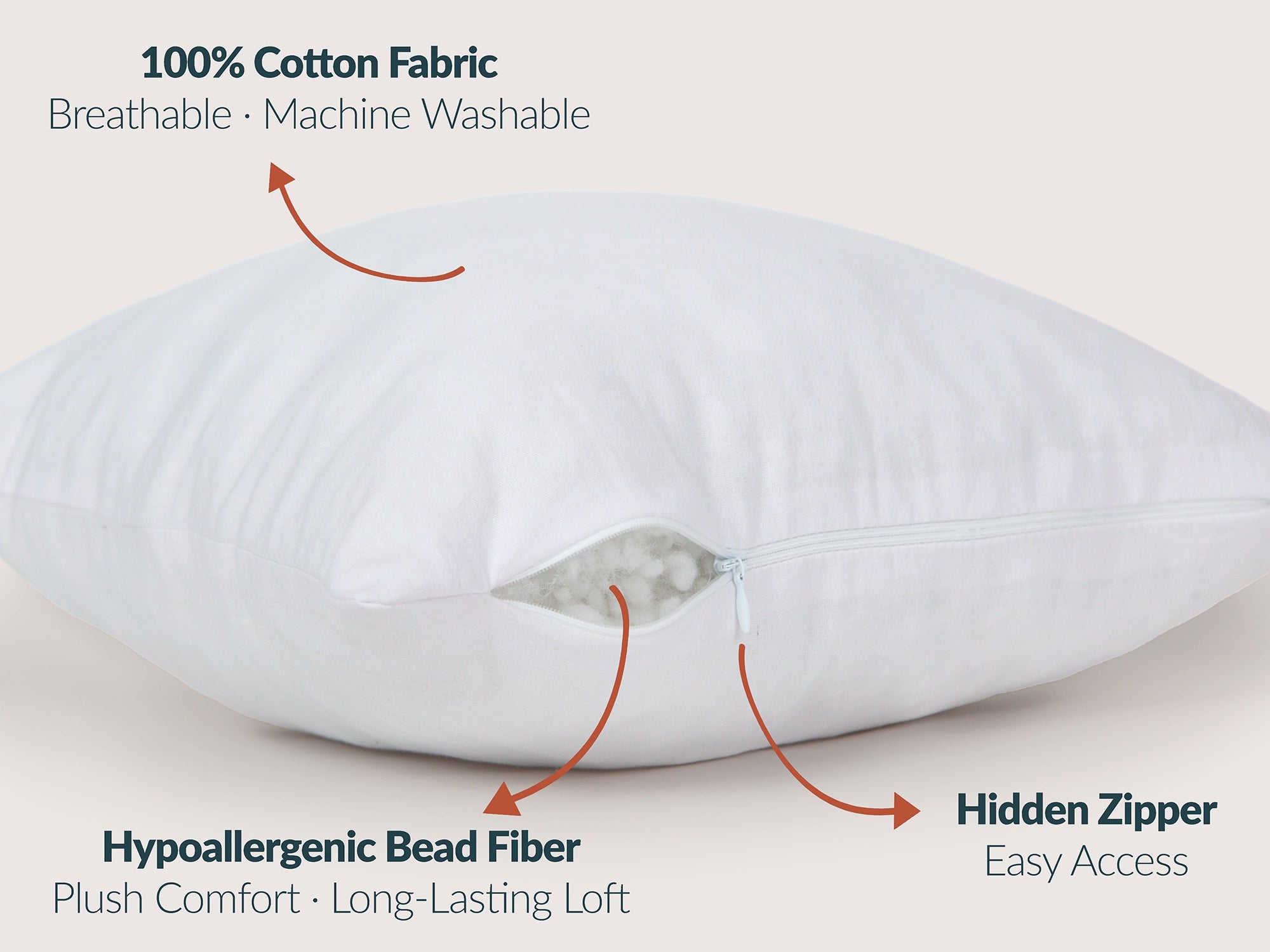 Pillowhan Zippered Pillow Inserts – 15 Size Options