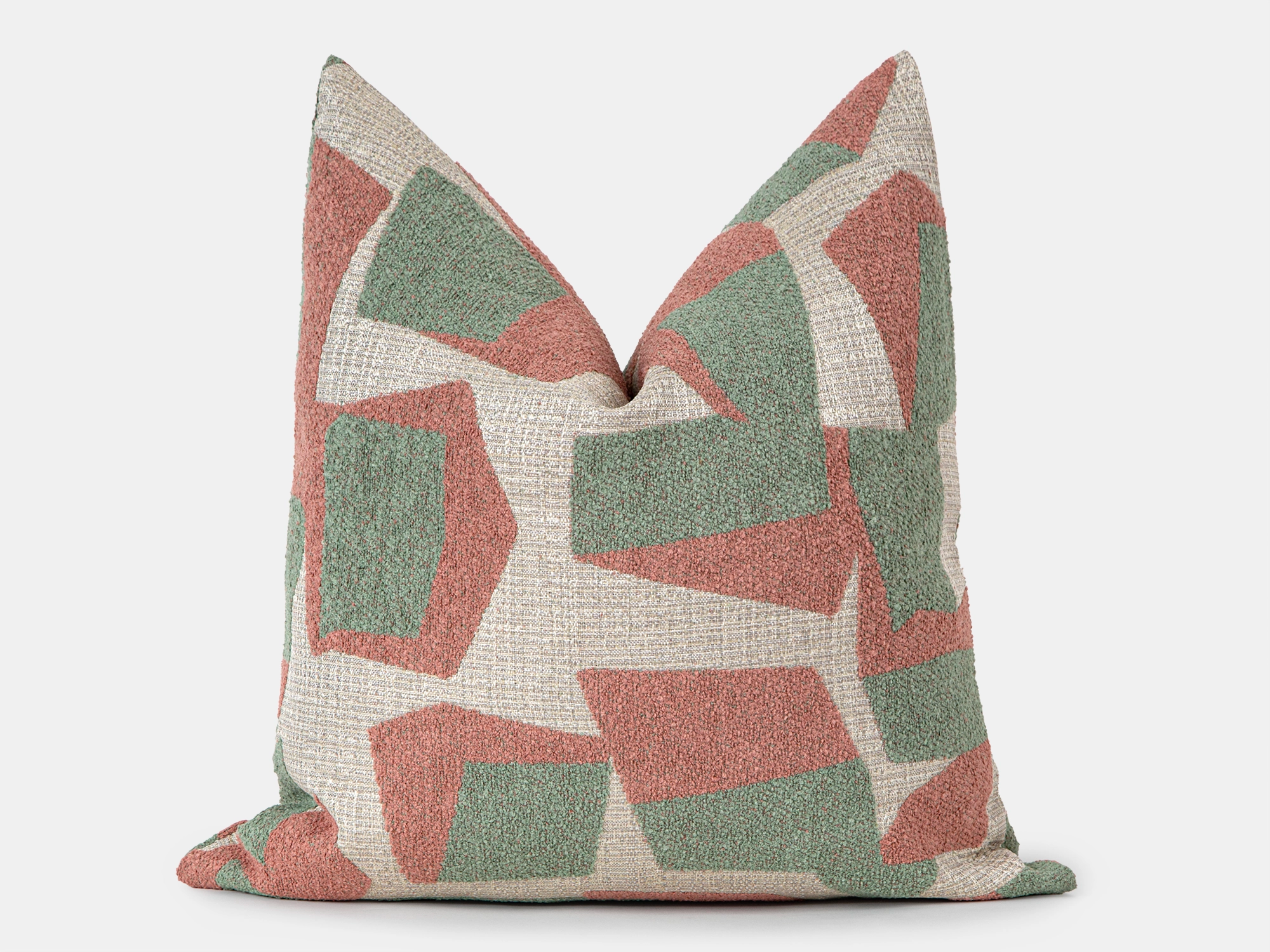 Pink Geometric Textured Pillow Cover