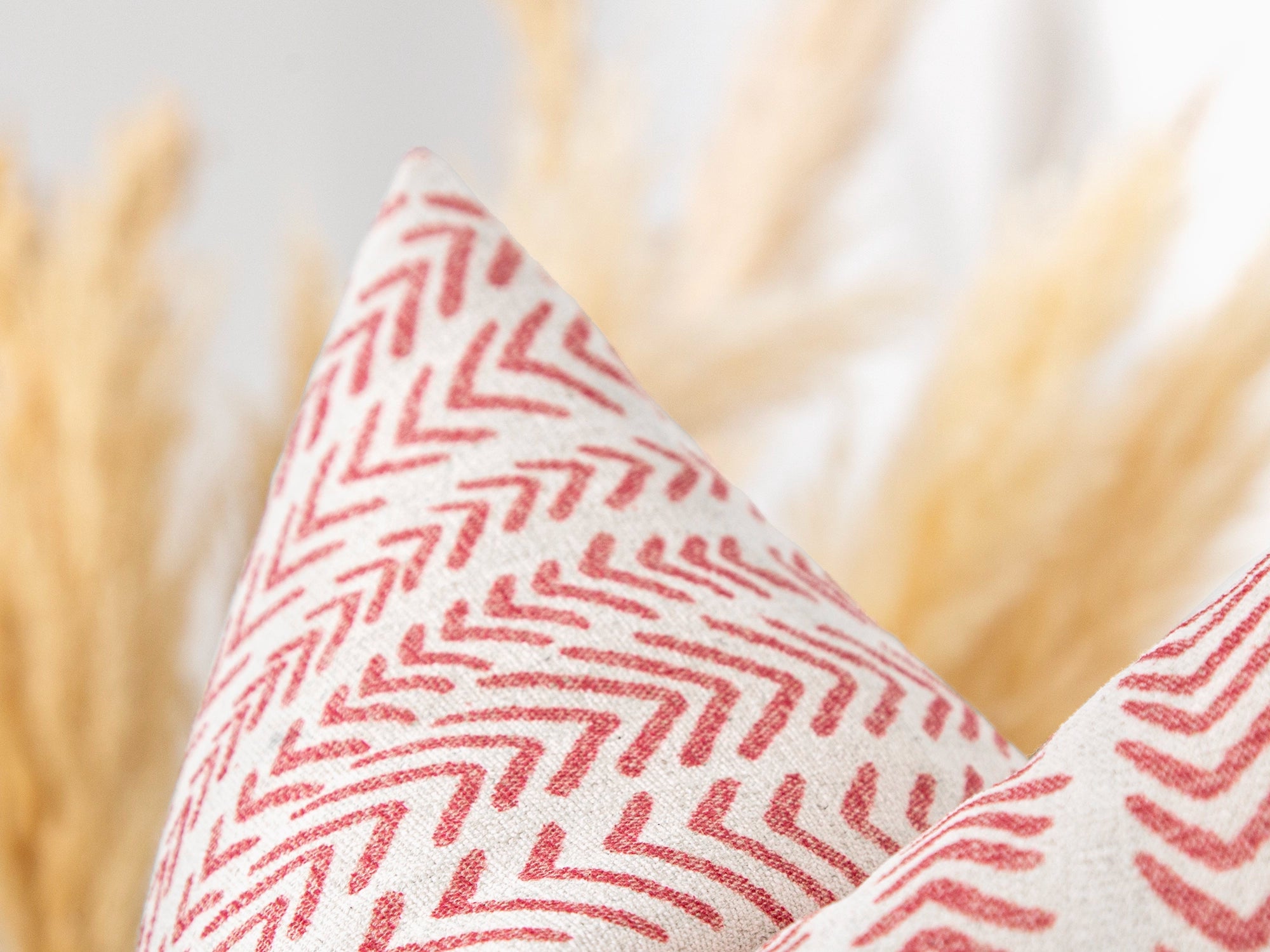 Pink Red Mud cloth Pillow Cover