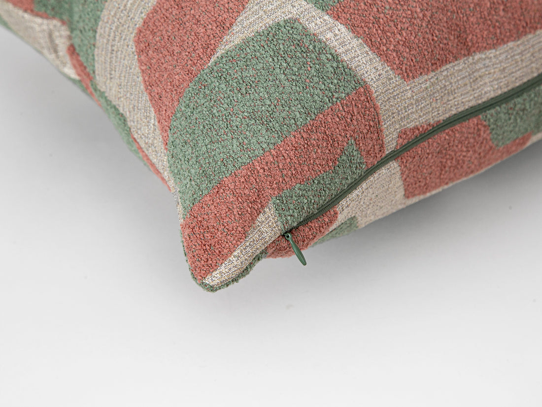 Pink Geometric Textured Pillow Cover